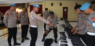 Propam Polda Maluku Utara Mitigasi Penggunaan Senjata Api Di Polres Halut senjata