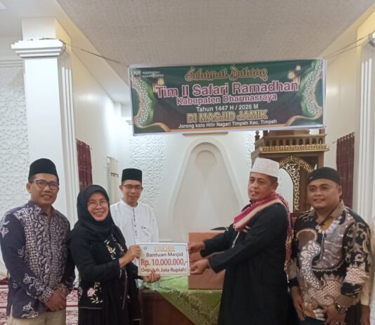 Wakil Bupati Dharmasraya Pimpin Tim 2 Safari Ramadhan Di Mesjid Jamik Timpeh