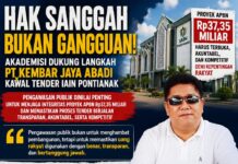 HAK SANGGAH BUKAN GANGGUAN, AKADEMISI DUKUNG LANGKAH PT KEMBAR JAYA ABADI KAWAL TENDER IAIN PONTIANAK