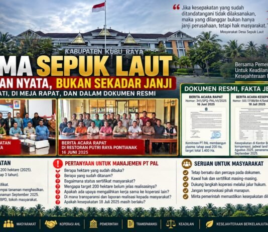 PLASMA SEPUK LAUT: DOKUMEN SUDAH DITANDATANGANI, JANGAN BIARKAN HAK RAKYAT DIHAPUS OLEH PERUBAHAN KESEPAKATAN